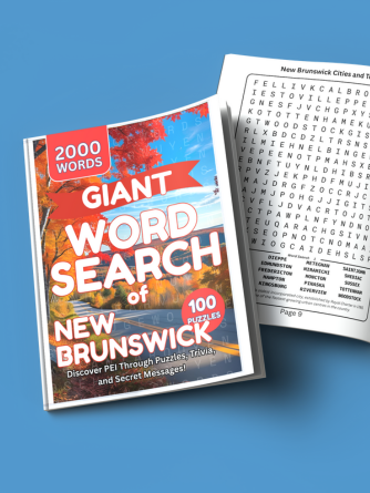 Adult word search book cover — large-print themed puzzles