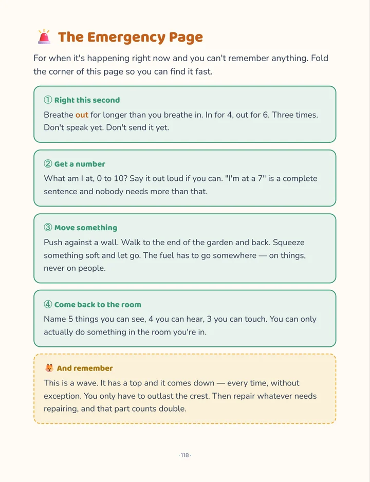 The Emergency Page — four steps for when a big feeling is happening right now